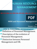 HRM and Personnel Management