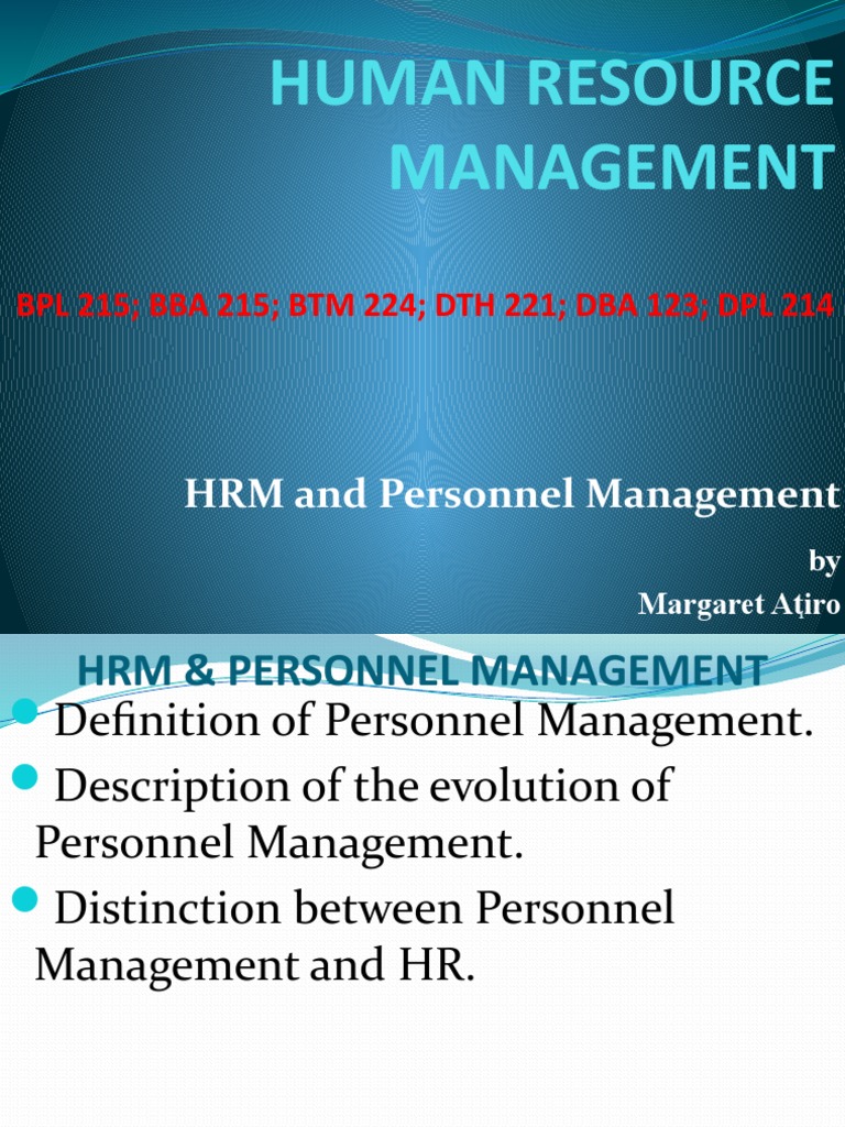 HRM vs Personnel Management Explained | PDF | Human Resource Management ...