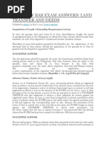 Civil Law Bar Exam Answers: Land Transfer and Deeds: Acquisition of Lands Citizenship Requirement (2003)