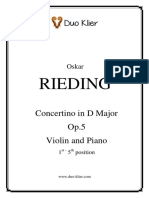 Rieding: Concertino in D Major Op.5 Violin and Piano