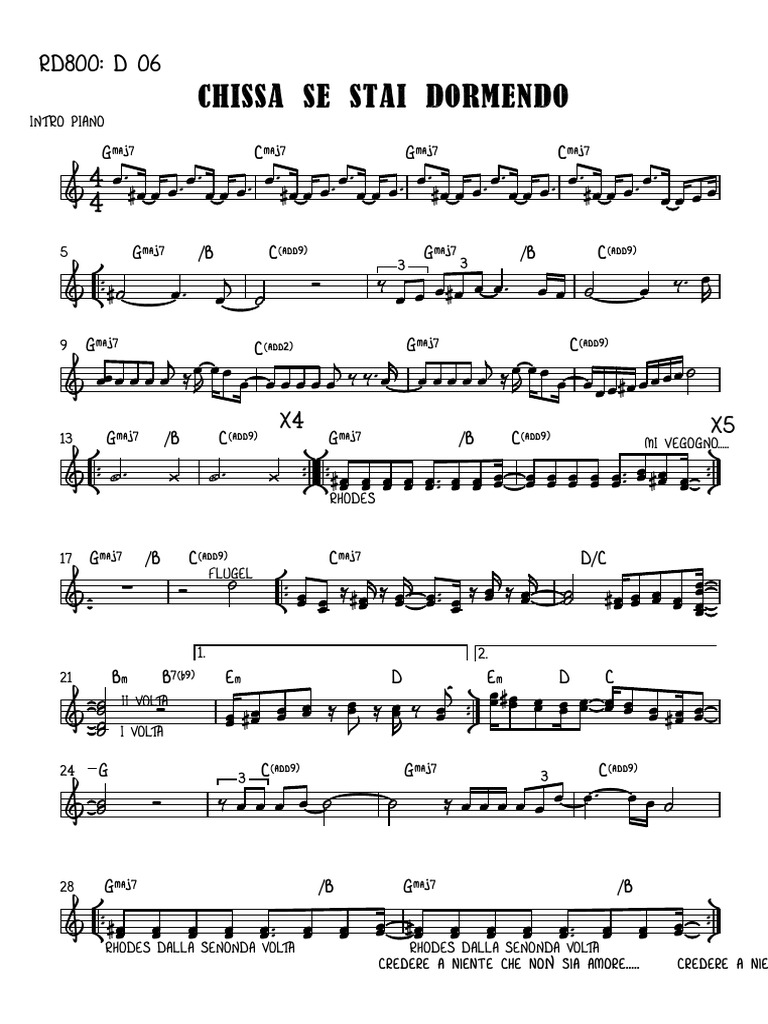 CHISSA SE STAI DORMENDO Tutto Lo