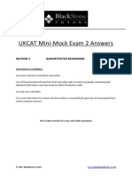 UKCAT Mini-Mock Exam 2 Answers: Section 2 Quantitative Reasoning 10 Minutes