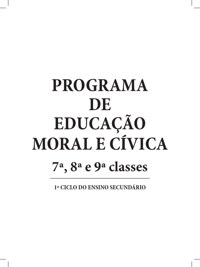 Programa de Educação Moral e Cívica PDF Liberdade de expressão Ensino médio
