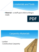 Carpentry Materials and Tools