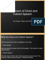 Conversion of Direct and Indirect Speech: by Amjad, Vikas and Nitin