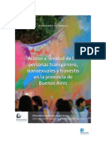 Documento de Trabajo Acceso A La Salud de Las Personas Trans y Travestis en La Provincia de Buenos Aires