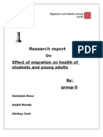 Research Report: On Effect of Migration On Health of Students and Young Adults