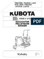 Parts List Catalog Kubota KX008-3 U10-3 - 978P910072 PDF
