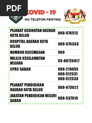 No Telefon Penting Daerah Kota Belud