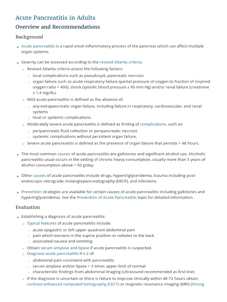 Acute Pancreatitis in Adults | PDF | Macrophage | Chemokine