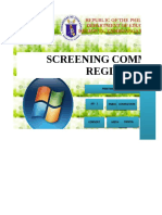Screening Committee Register: Republic of The Philippines Department of Education Region Ix, Zamboanga Peninsula