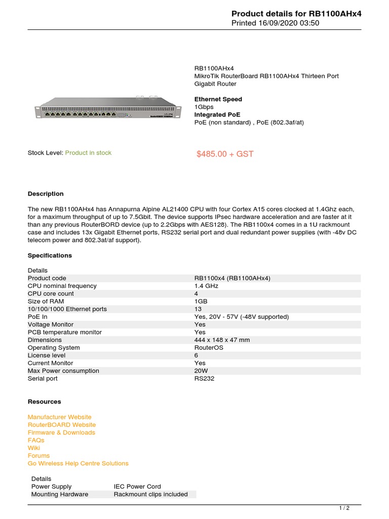 RB1100AHx4 Product Details 2020-09-16 0350 PDF | PDF ...