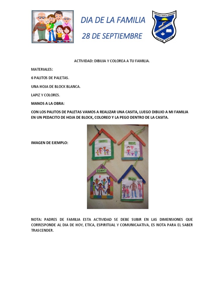 Actividad Creativa: Día de la Familia | PDF | Hogar, jardinería y ...