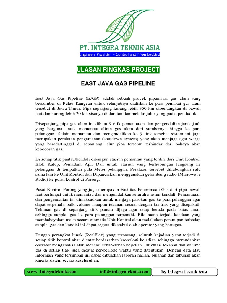 Ulasan Proyek East Java Gas Pipeline Pdf