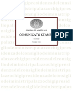 Comunicato Stampa Del Consiglio Dei Ministri N. 65