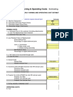 Owning & Operating Costs - Estimating Form