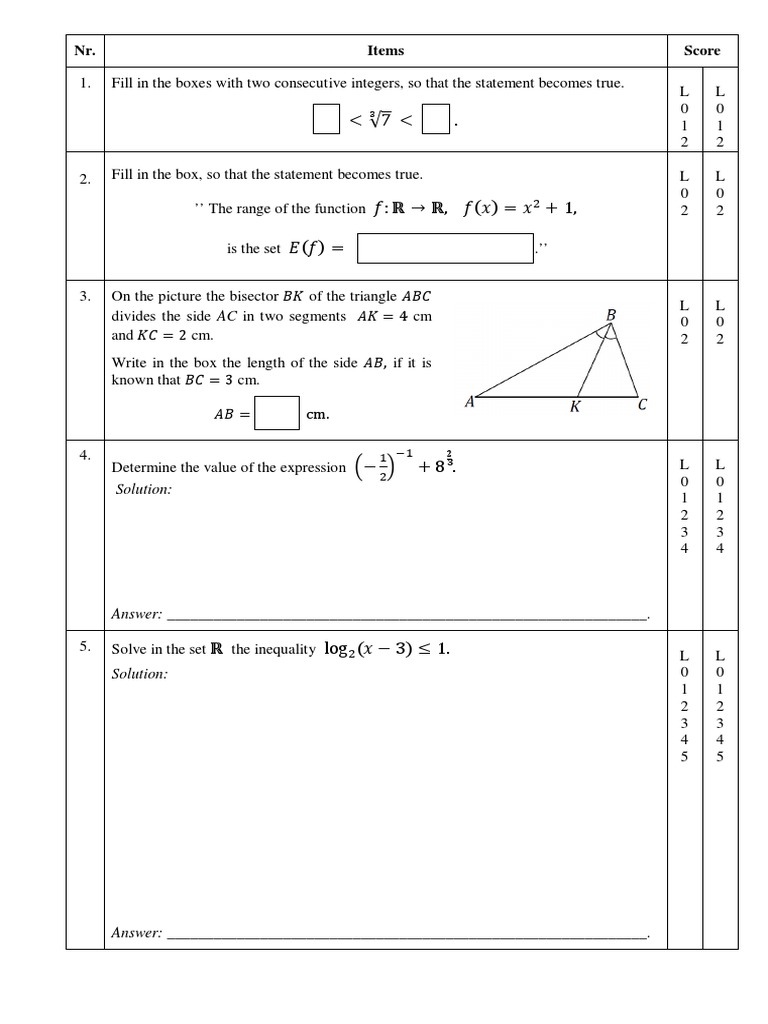 12 Mat Test R Eng SB19 PDF Mathematical Objects Geometry