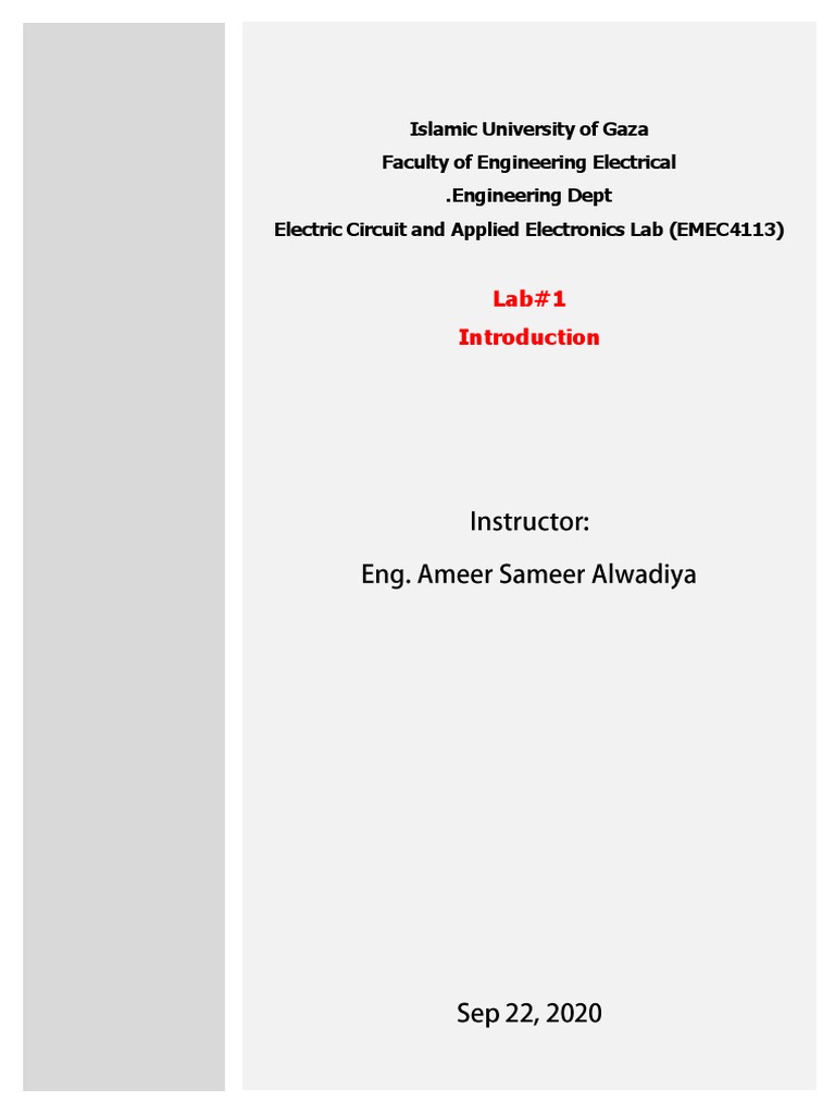 Electrical Engineering Lab Guide | PDF | Teaching Methods & Materials ...