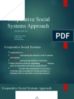 Cooperative Social Systems Approach: Presented by