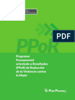 PPoR Programa Presupuestal Orientado A Resultados (PPoR) de Reducción de La Violencia Contra La Mujer