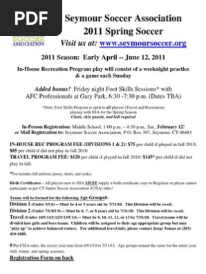 2011 Spring Soccer Flyer