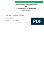 Introduction To Business: The Association of Business Executives NQF