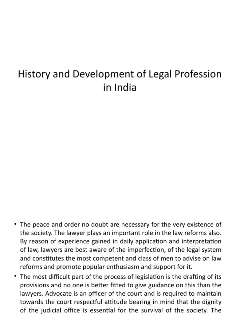 History and Development of Legal Profession in India | PDF | Advocate ...