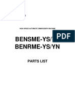 Bensme-Ys/Yn Benrme-Ys/Yn: Parts List