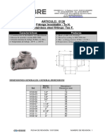 ARTICULO: 0130 Fittings Inoxidable: Te H. Stainless Steel Fittings: Tee F