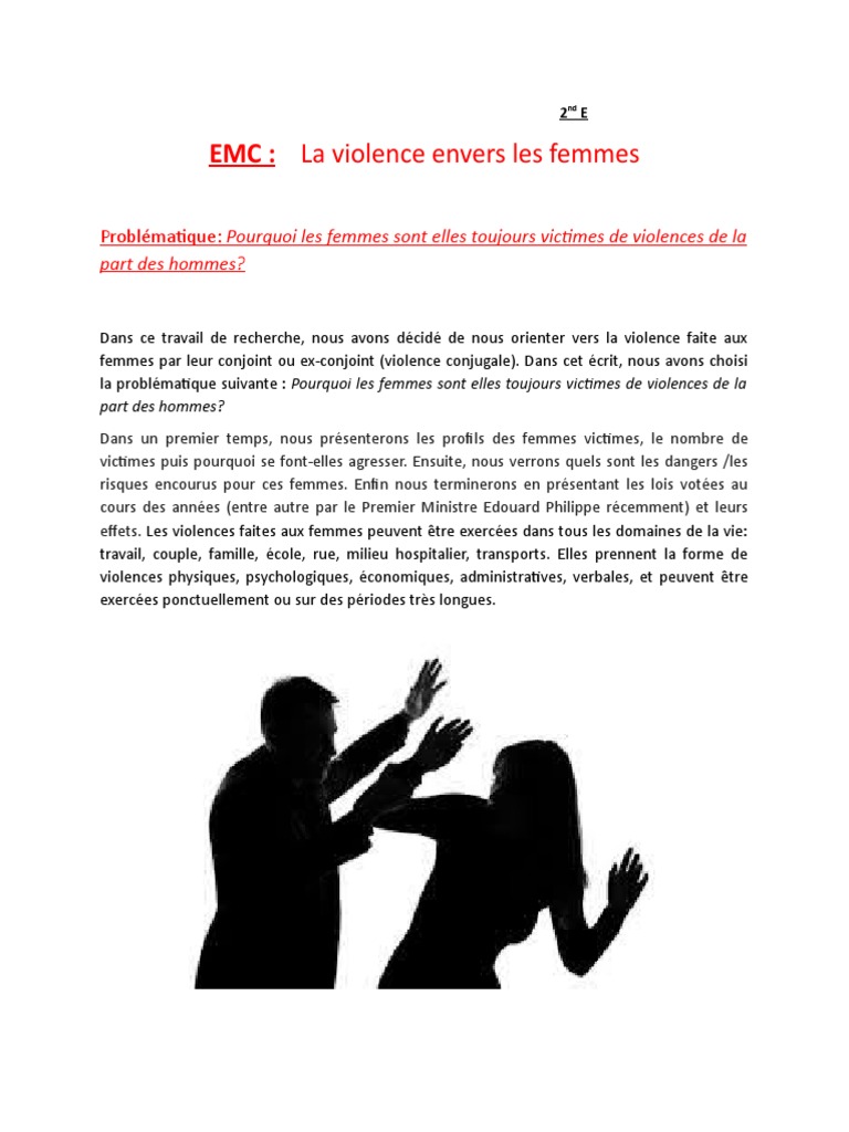 Violence conjugale : enjeux et lois | PDF | Violence contre les femmes ...