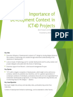 Importance of Development Context in ICT4D Projects: Amit Prakash and Rahul De' Presented by Anirban Das