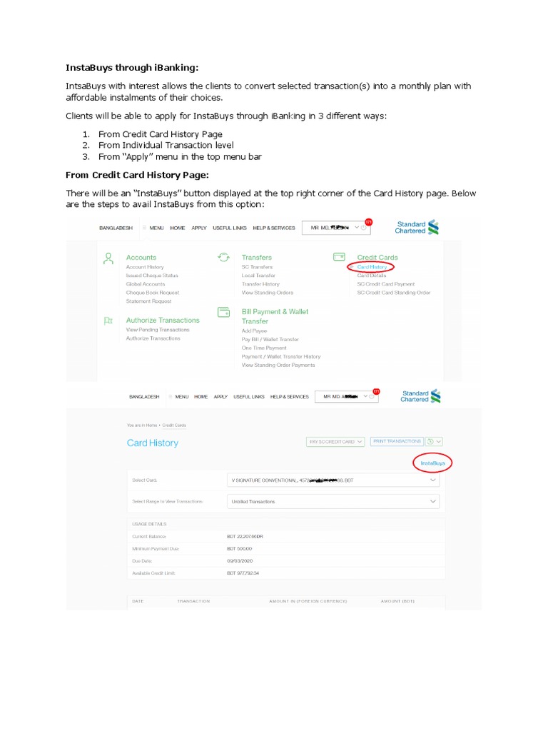 BD InstaBuys Through Ibanking Guide | PDF | Finance & Money Management