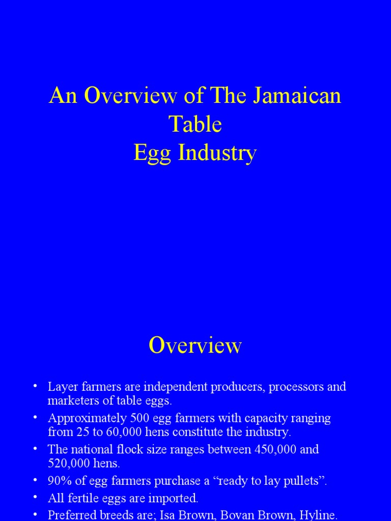 An Overview of The Jamaican Egg Industry PDF Egg As Food Chicken