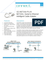 GC-NET232-PLUS NET232+ Serial To Ethernet Intelligent Cable Adapter