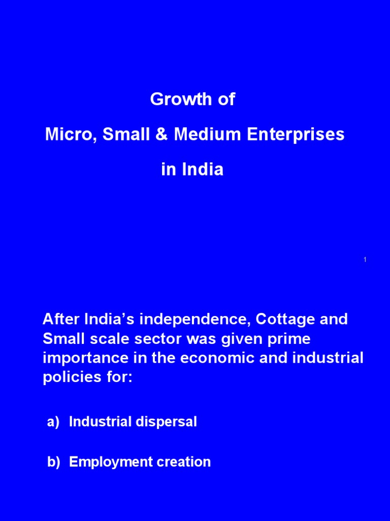 MSME Growth and Support in India | PDF | Small And Medium Sized ...