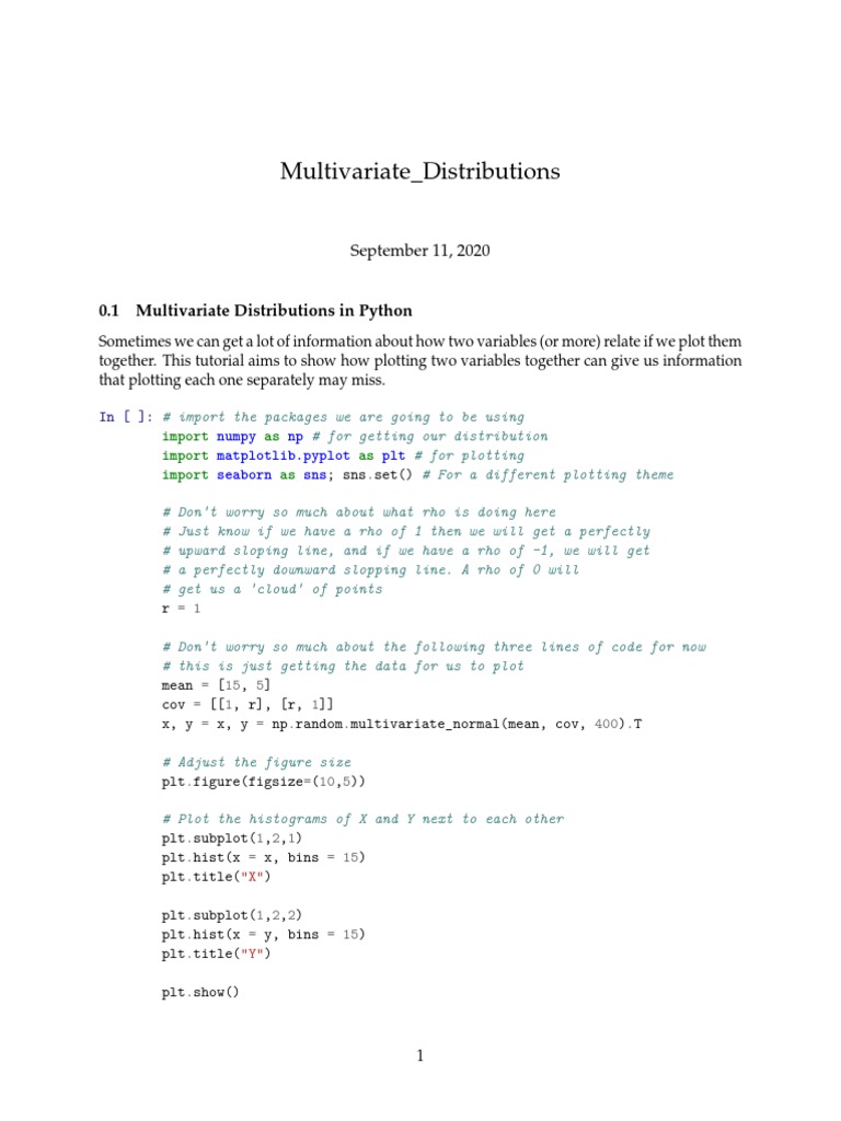 0.1 Multivariate Distributions in Python | PDF