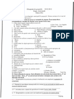Olimpiada Municipala La Geografie CL - XI 2012