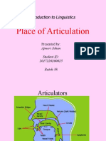 Ajmeri Jahann - Place of Articulation