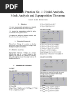 Circuits II Practice No. 1: Nodal Analysis, Mesh Analysis and Superposition Theorems