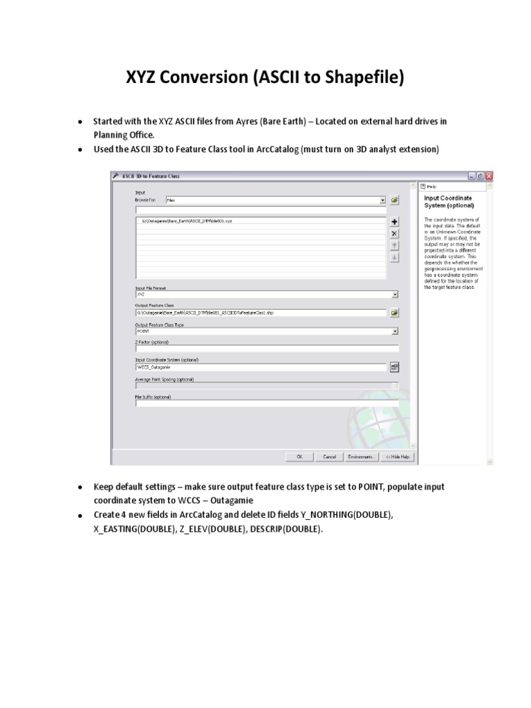 XYZ Conversion (ASCII To Shapefile) PDF