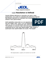 How Resolution Is Defined: Mass Spectrometers