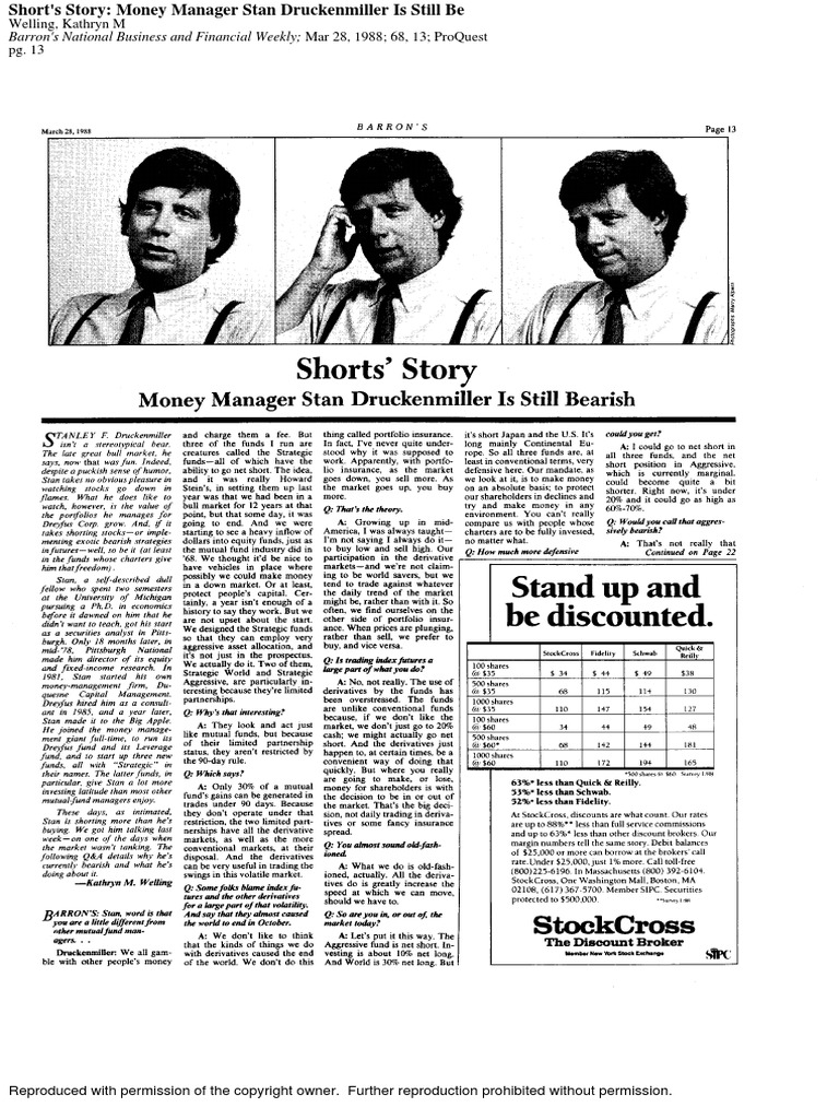Druckenmiller Barrons March 1988 PDF | PDF