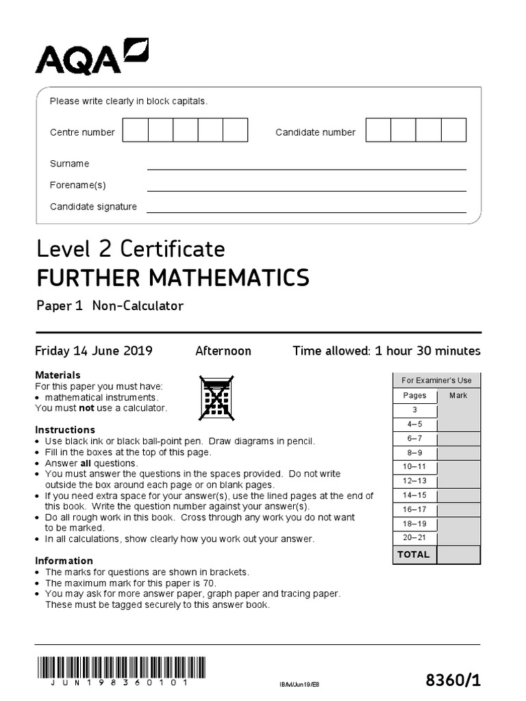 Aqa Fm 1 2019 Q Pdf Sine Trigonometric Functions