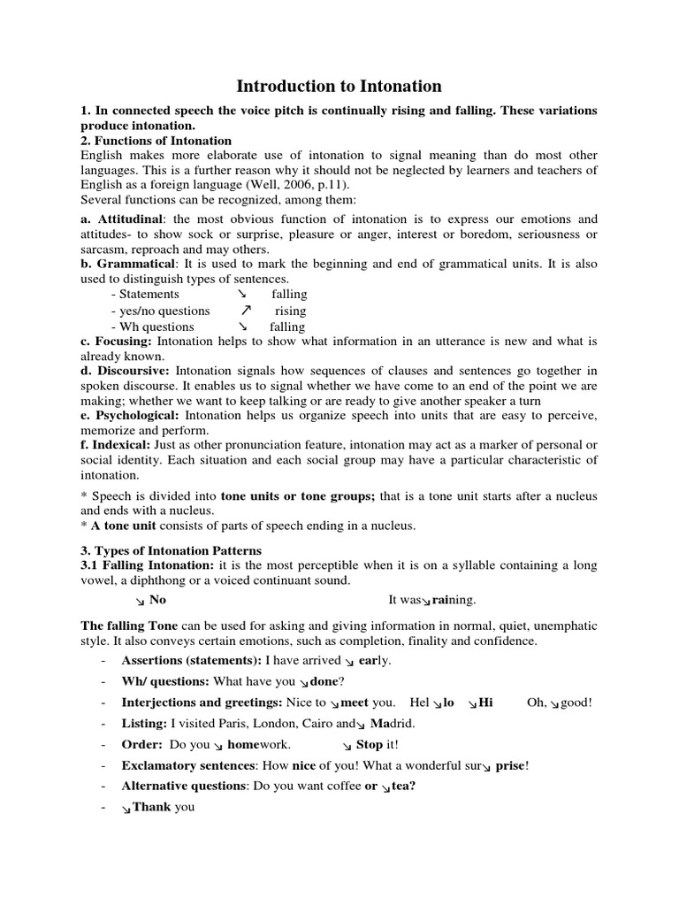 Understanding English Intonation Patterns | PDF | Vowel | Linguistics