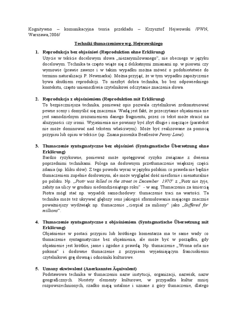 Krzysztof Hejwowski Kognitywno Komunikacyjna Teoria Przekładu Pdf