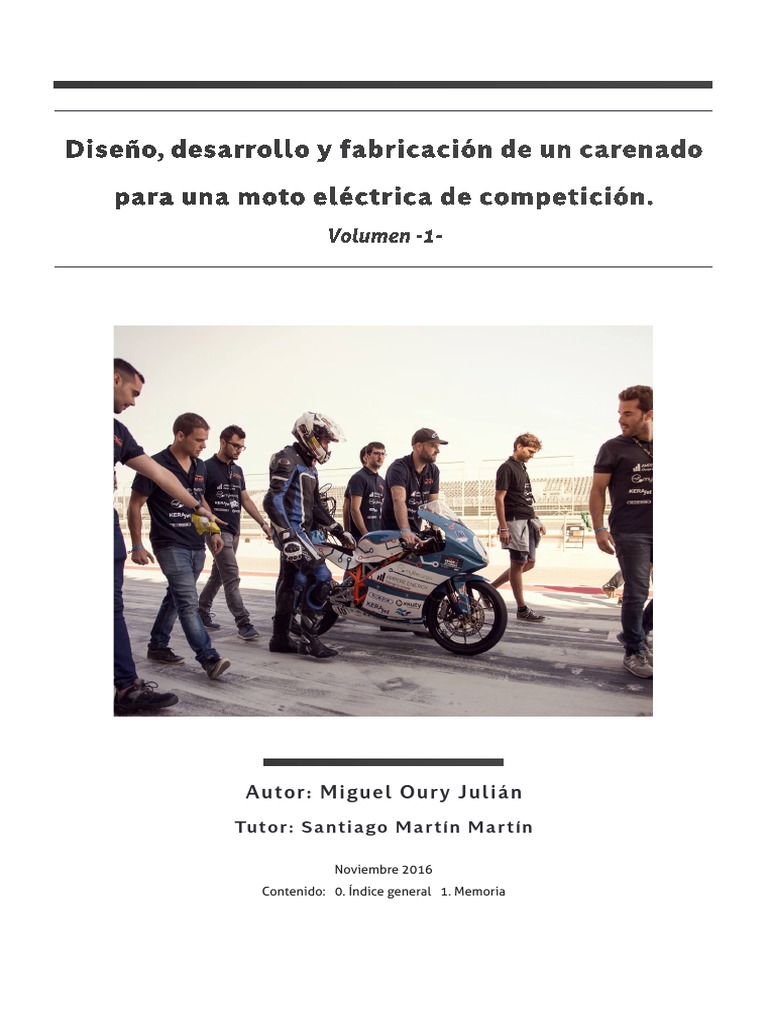 Diseño, Desarrollo y Fabricación de Un Carenado para Una Moto Eléctrica de  Competición | PDF | Motocicleta | Túnel de viento, image size:768x1024