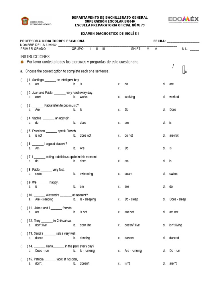 Instrucciones Por Favor Contesta Todos Los Ejercicios y Preguntas de