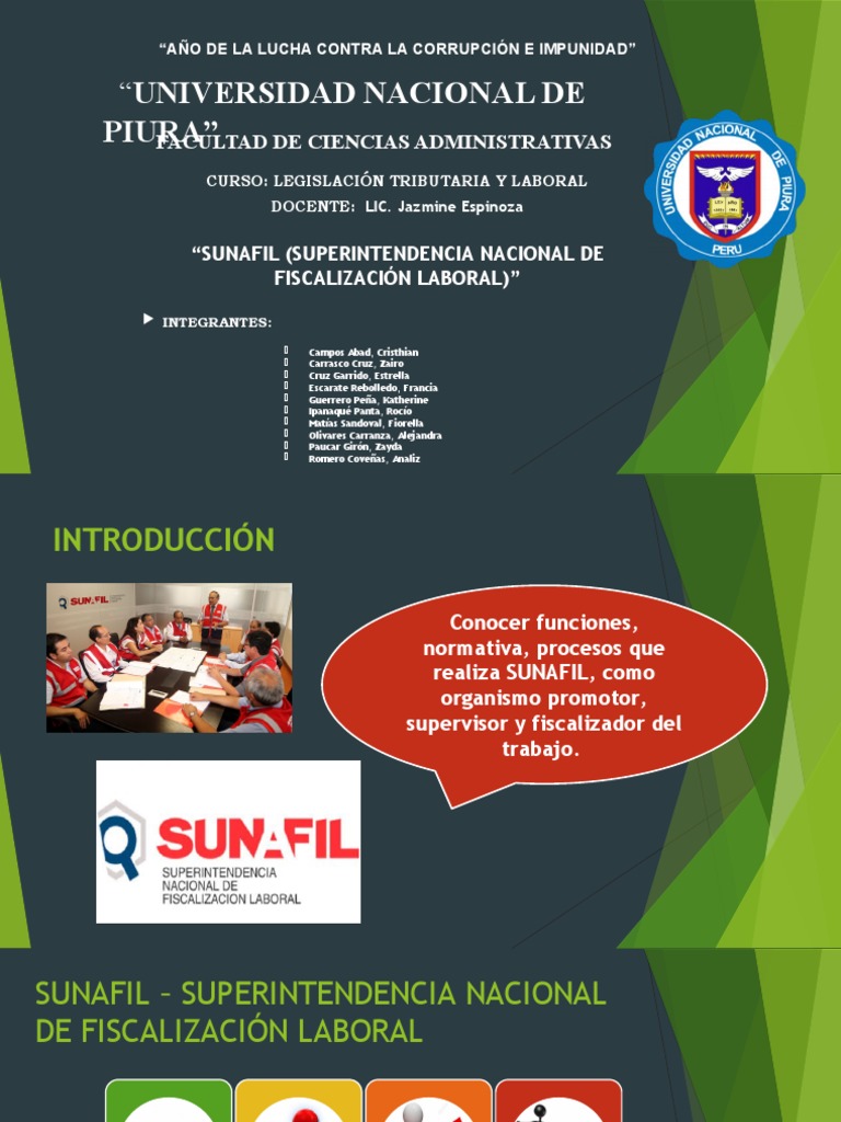Funciones y Estructura de SUNAFIL | PDF | Amamantamiento | Gobierno