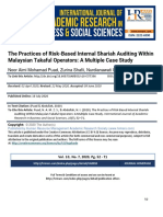 The Practices of Risk Based Internal Shariah Auditing Within Malaysian Takaful Operators A Multiple Case Study
