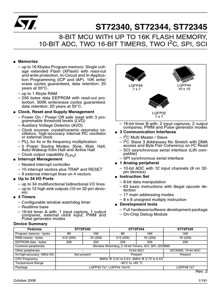 ST72345 | PDF | Integrated Circuit | Electronic Design